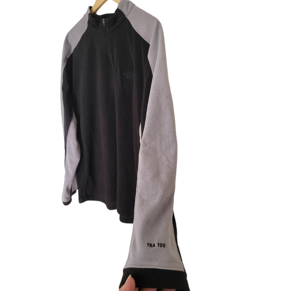 The North Face TKA 100 Fleece 1/4 Zip Pullover Black Gray Lightweight Me… - Picture 6 of 17